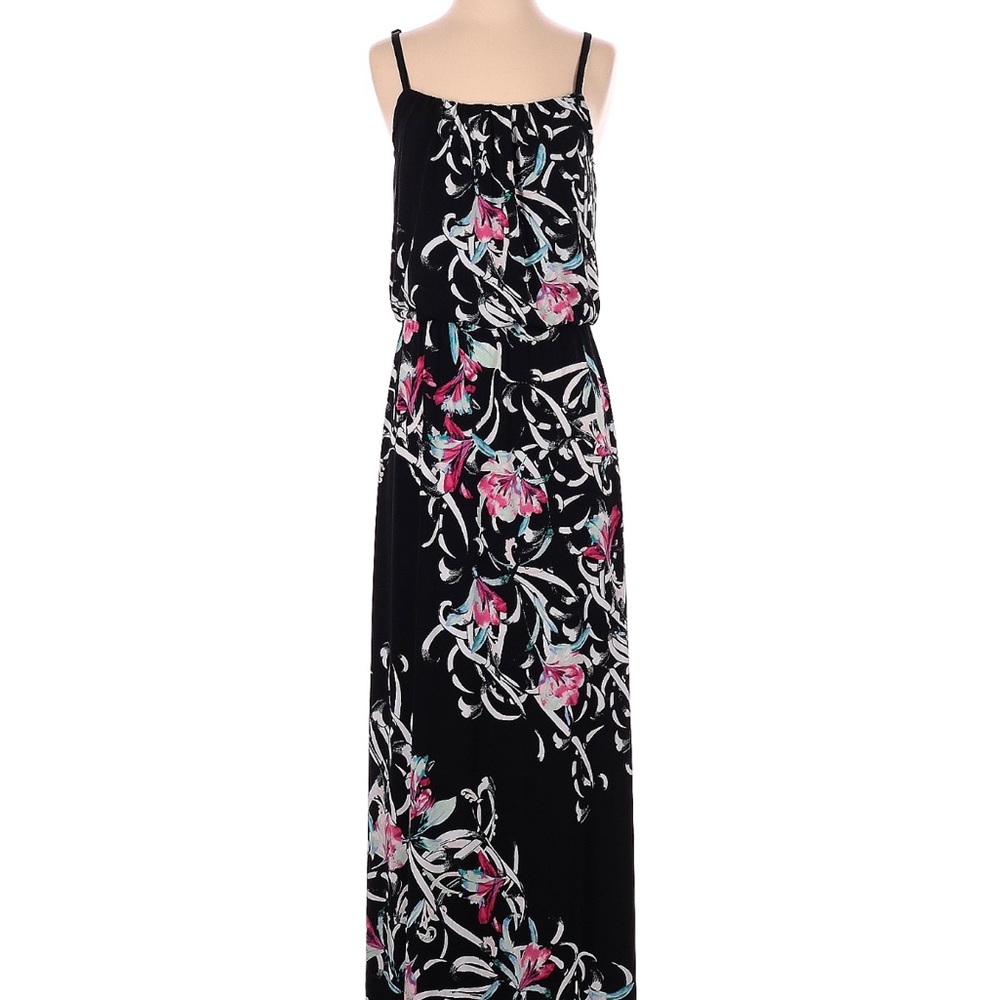 White House Black Market Black Floral Maxi Dress